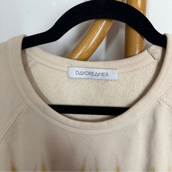 Free People Daydreamers Def Leopard Cream Crewneck Sweatsh sz M - Picture 6 of 7